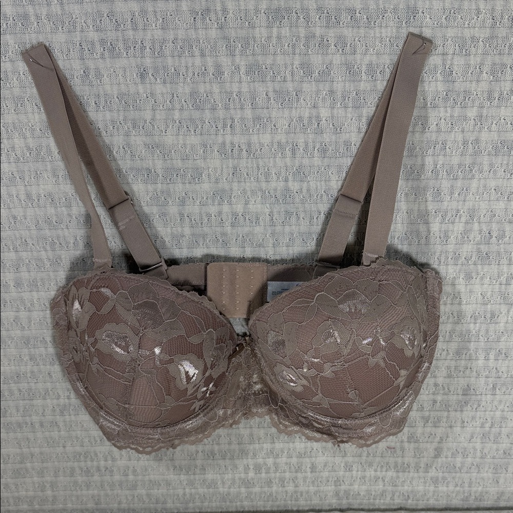 Simply Emma Lace Underwire Push-up Bra - Taupe - NWOT